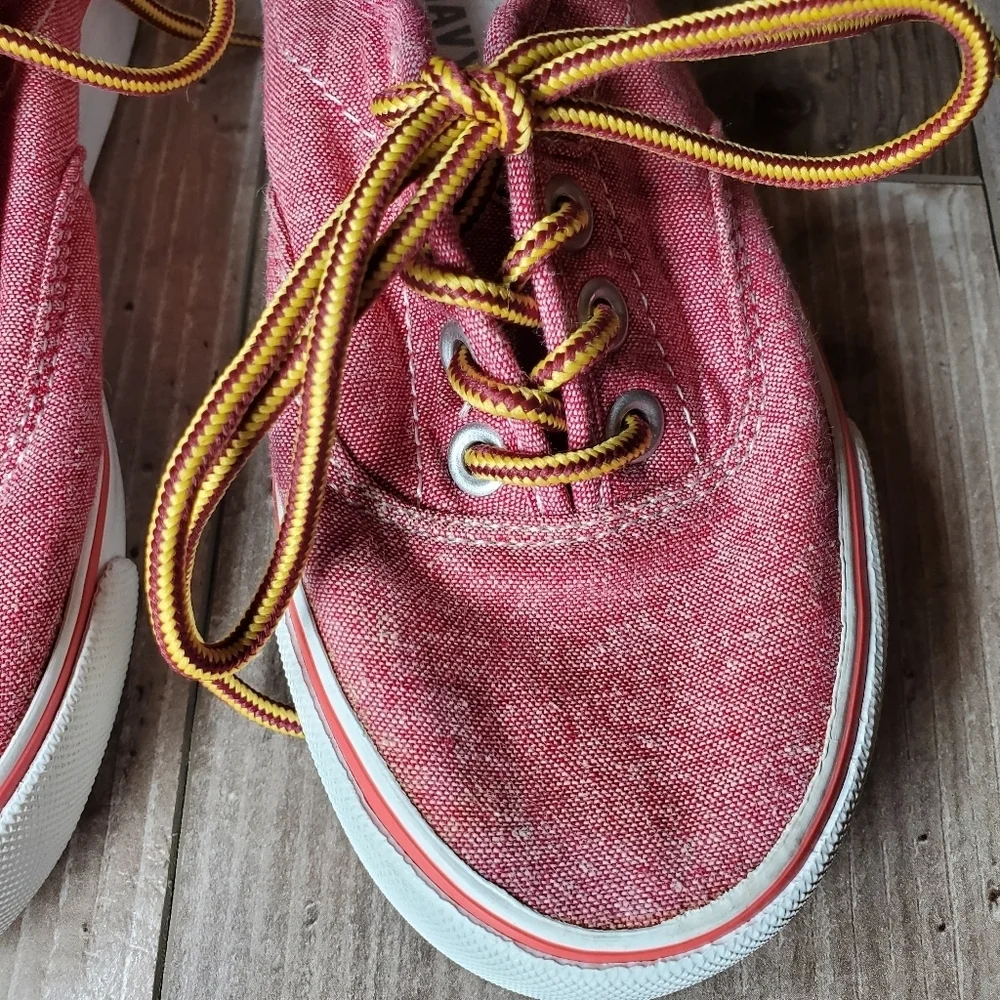 Old Navy Red Canvas Boat Shoes Sneakers Toddler Boy Size 11 NWOT